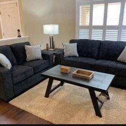 Soft Dark Gray Casual/Sport Altari Sofa And Loveseat 🌟 2 Piece Living Room Set🌸Fastest Delivery 🚚 On Display 🏠