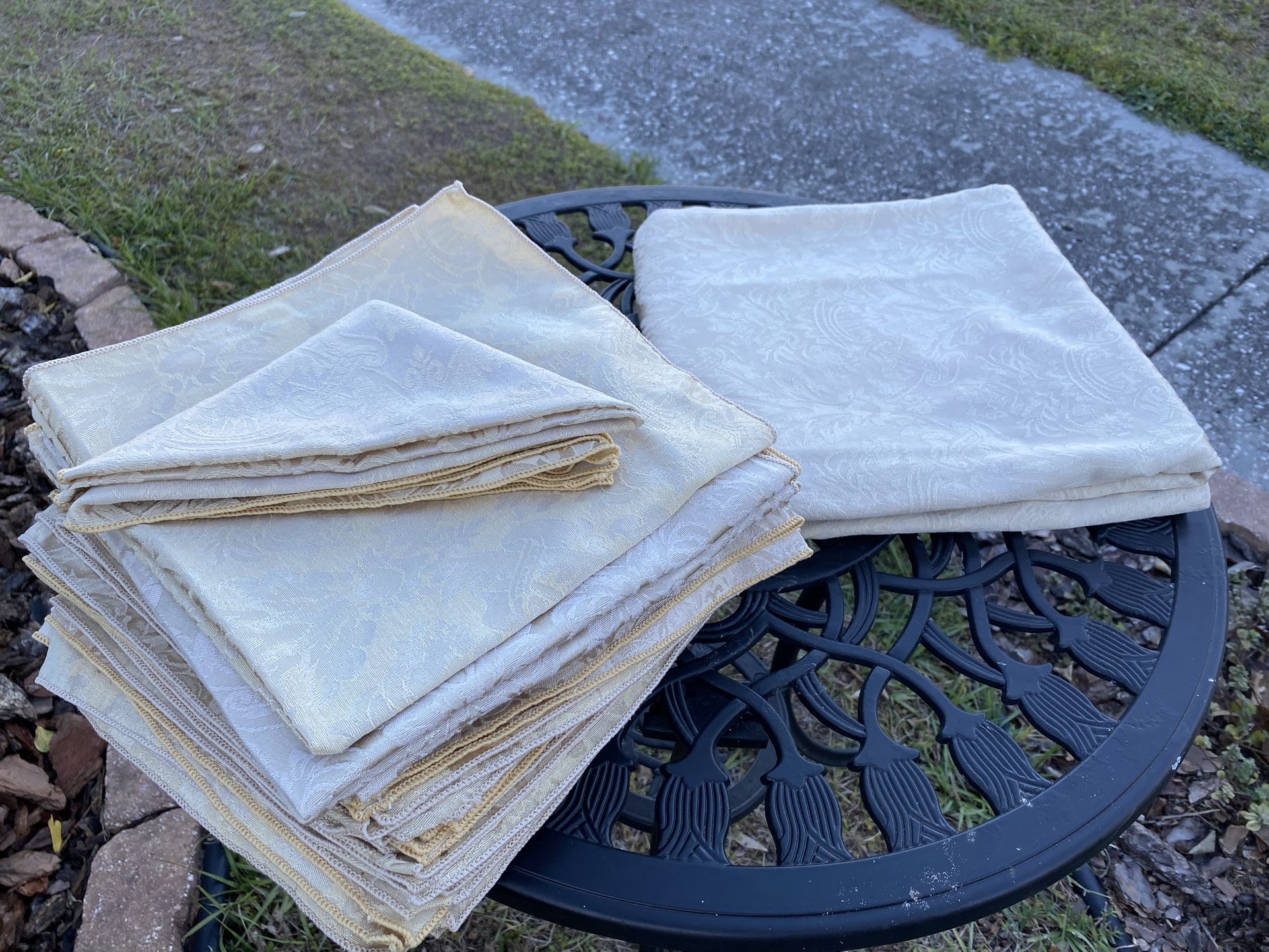 Cream Napkins & Table Cloth