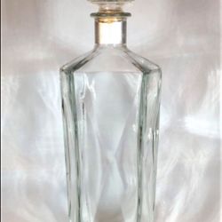 Vintage D-126 Seagram’s 6-Sided Glass Decanter w/Corked Glass Top, 11 ¾” (used)