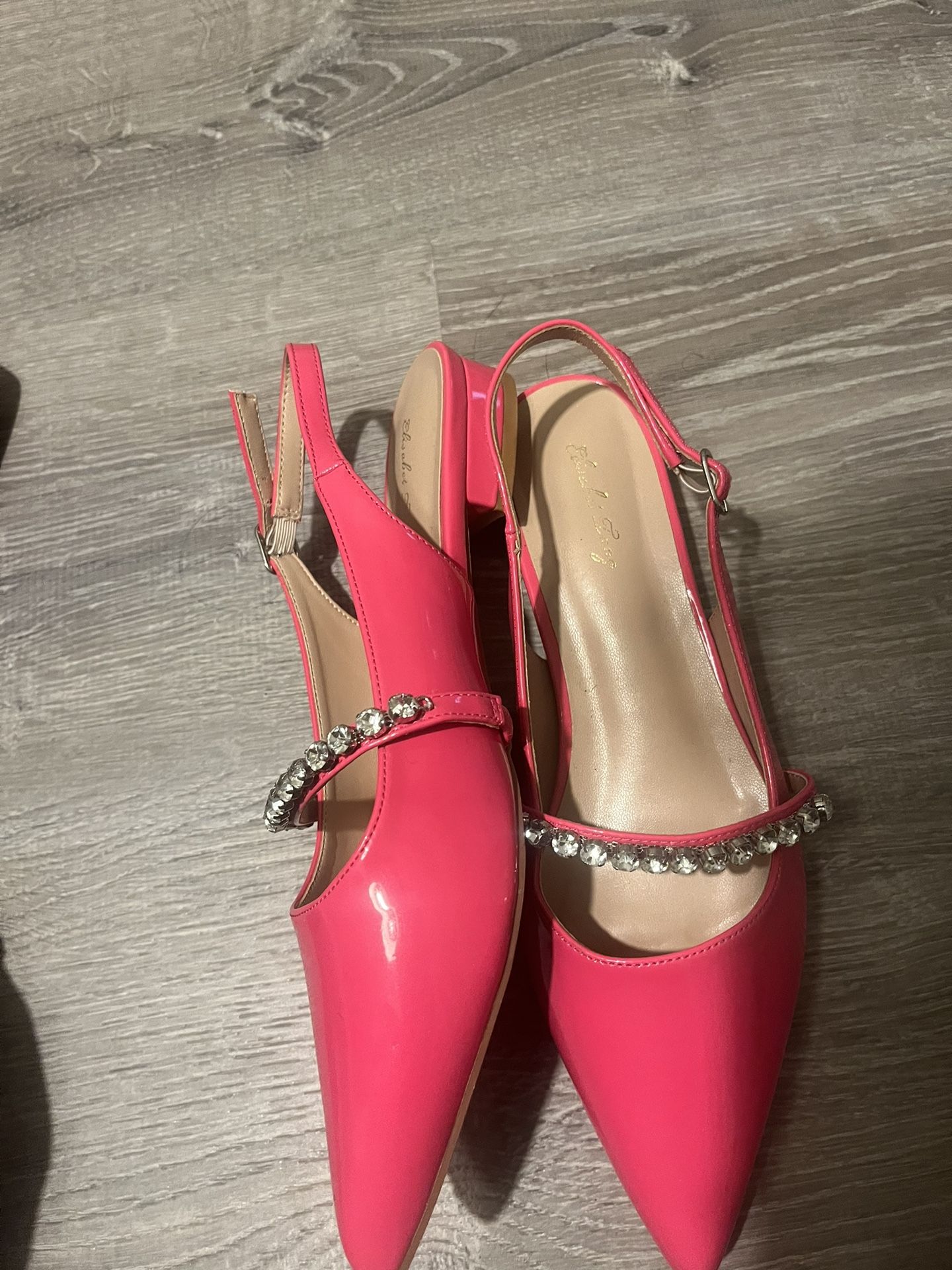 Elizabet Lang Hot Pink Sling Back Flats Size 7