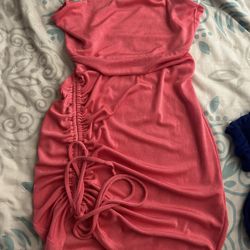 Pink Dress Drawstring Side