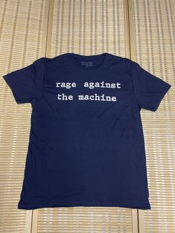 Rage Against The Machine Typewriter Script T Shirt Size Large Molotov Navy Blue