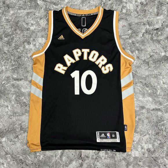 DeMar DeRozan #10 NBA Authentic Toronto Raptors Black/Gold Jersey Sz M