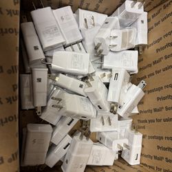 Box of fast charger plugs USB