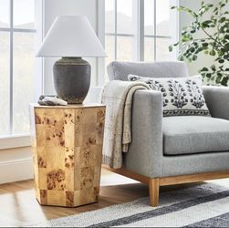 Ogden Hexagonal Burled Wood Side Table - Threshold™ designed with Studio McGee