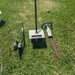 New cultivator / tiller and Bush trimmer and edger all are new cultivator was used once. Selling all together. They are made by Ryobi but will fit any