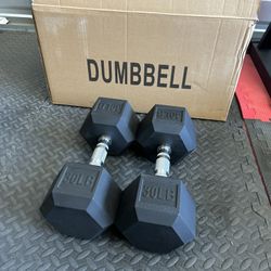 New pair of 30lb rubber dumbbells. New in box 📦 $60