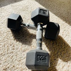 Rubber Hex Dumbbell 8LBS (set Of 2)