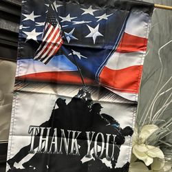 Thank you American Flag yard decor Memorial Day banner 