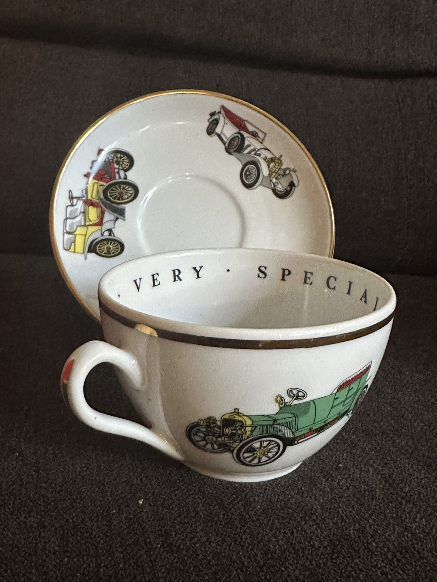 Princess House Porcelain Cup And Saucer Cars