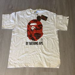 BAPE Color Camo By Bathing Tee White/Red  Size Xl True To Size