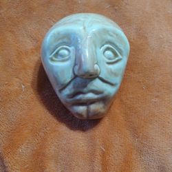 Vintage Glazed Pottery Face / Head
