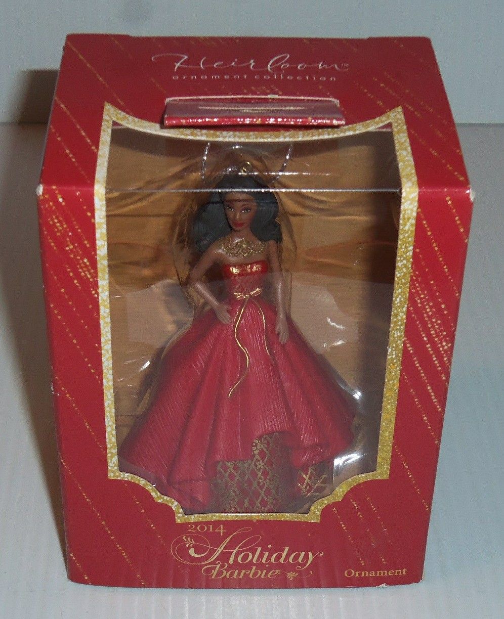 Carton Heirloom 2014 Holiday Barbie Doll Ornament Africa American MIA