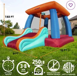 My 1st Inflatable Bounce House with Slide & Basketball Hoop