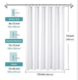 3 Piece Waffel style Shower Curtain