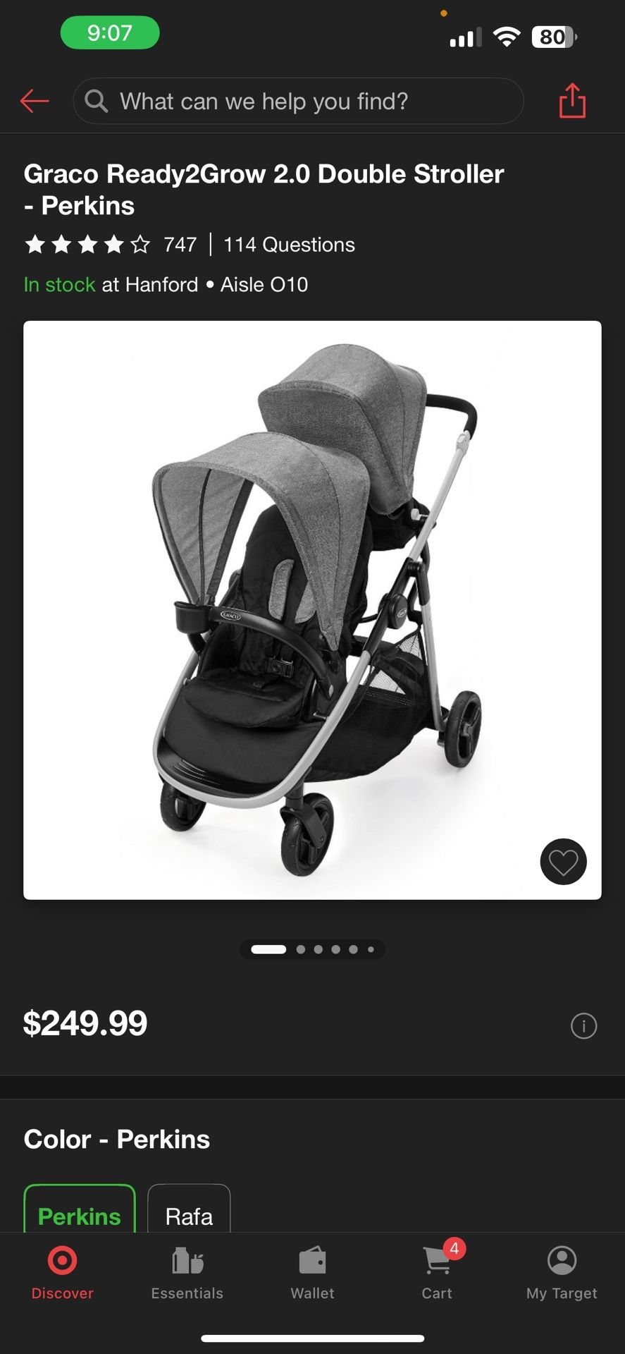 Graco Ready2Grow 2.0 Double Stroller - Perkins