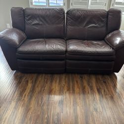 Leather Couch La-Z-Boy Double Recliner And Single Chair Recliner Set