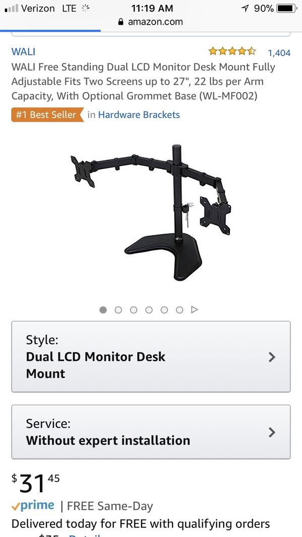 Dual Wali Monitor Mount For In San Jose Ca Offerup 15sold
