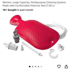 Flents Douche and Enema Combination Kit for Men and Women, Large Capacity, Multipurpose Cleaning System, Made with Comfortable Material, Red