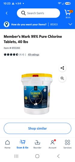 pool tablets bucket is 3/4 full