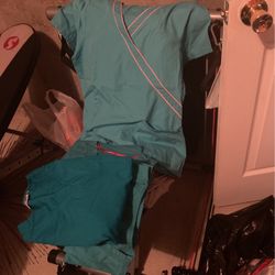 Teal Scrub Uniform Tops