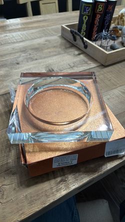 Crystal candle dish