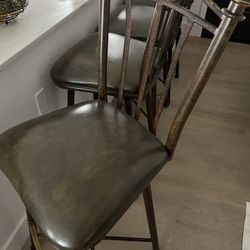 Rustic Metal Swivel Bar Stools
