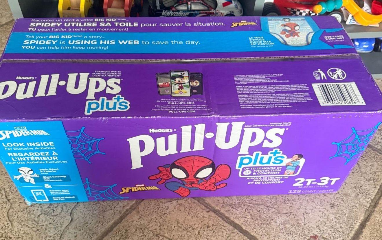 Huggies Pull Ups 2-3t Boys Training Pants Marvel Spider Man 