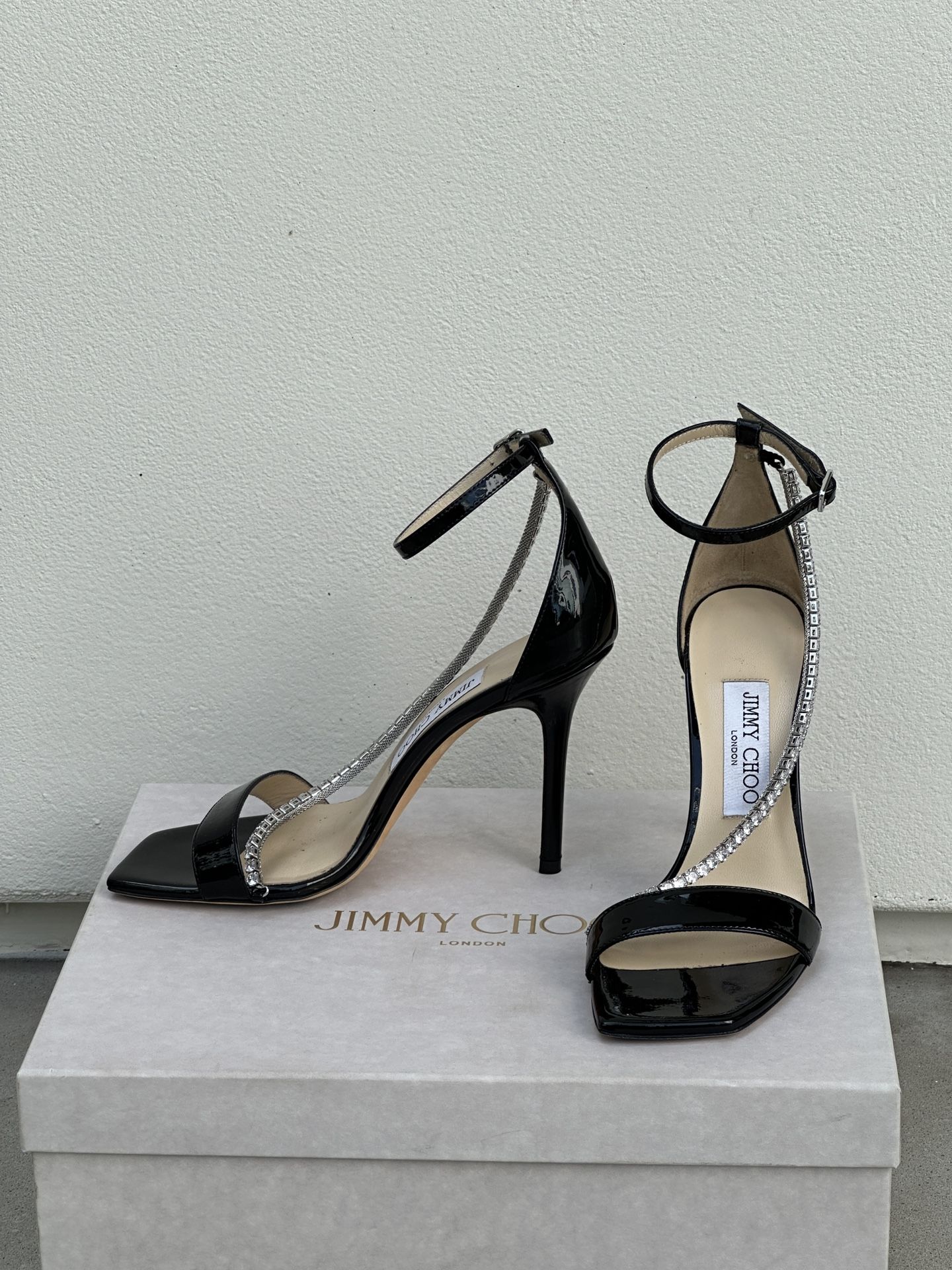 Jimmy choo talika sandal opat black. Size 36 for Sale in Los