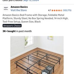 Amazon Basics Metal Bed Frame – Queen - 92612 pick up
