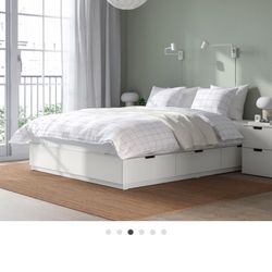 IKEA NORDLI Queen Bed Frame With Storage (Black)