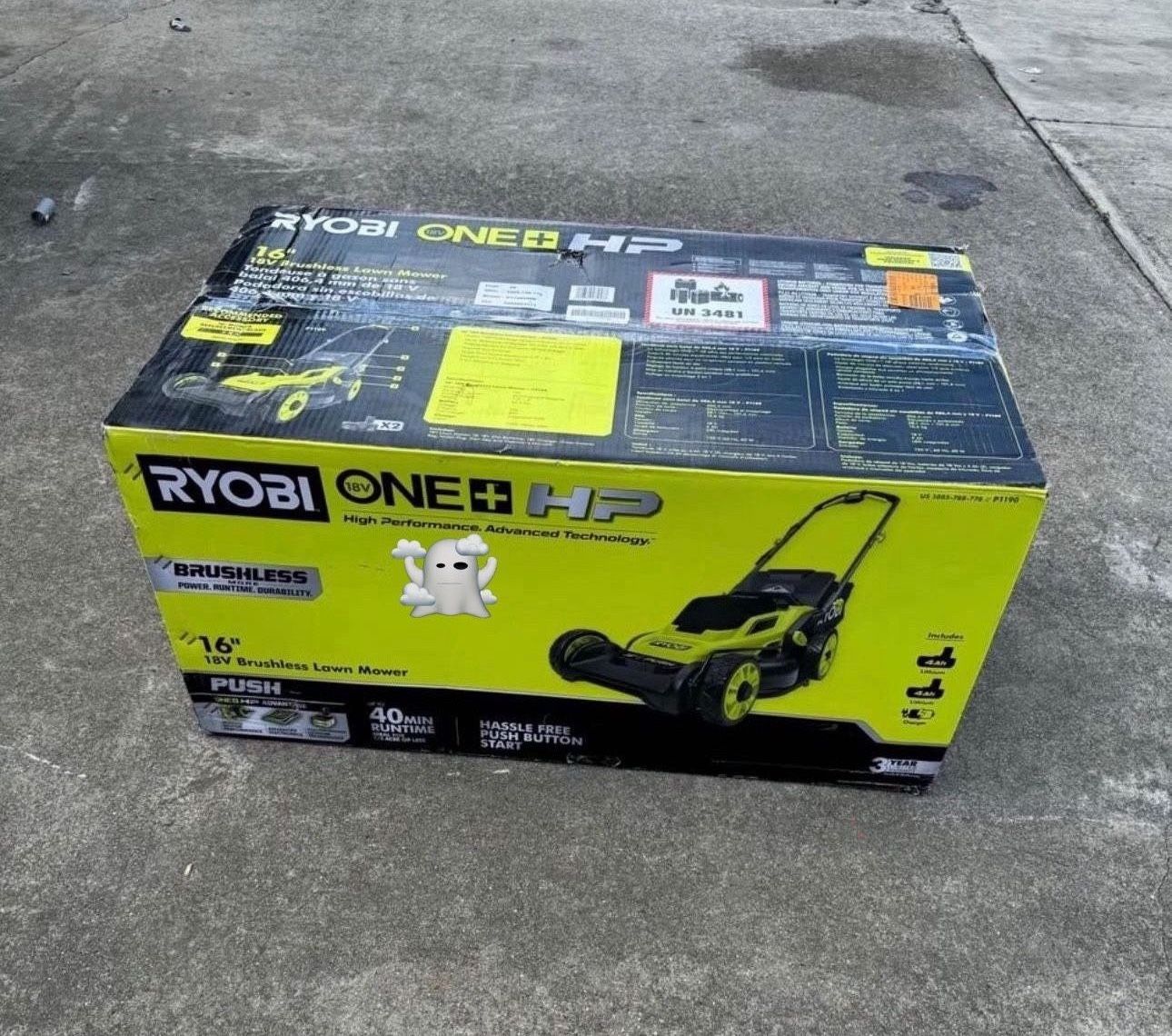 RYOBI ONE+ HP 18V Brushless 16 in. Cordless Battery Walk Behind Push Lawn Mower with (1) 4.0 Ah Batt