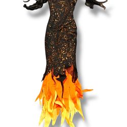 BARBIE ENCHANTED HALLOWEEN WITCH BLACK ORANGE DRESS FASHION DOLL CLOTHES COSTUME