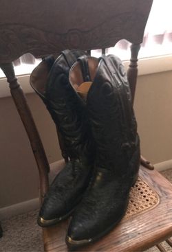 Western cowboy boots black snake leather