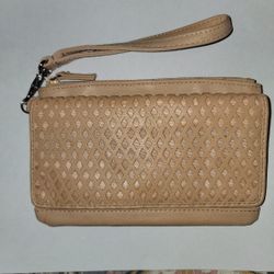 Beige/Tan Clutch/Wristlet