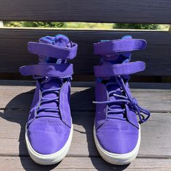 Supra TK Society Purple Blue High Top Skate Streetwear Velcro with box size 11
