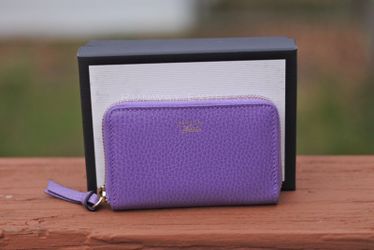 Purple Gucci Zip Card Holder Wallet