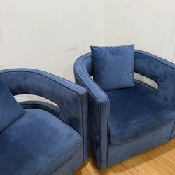 Two swivel armchairs for sale, in excellent condition.