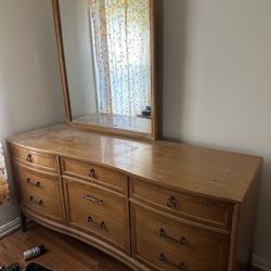 Wooden Dresser with Mirror