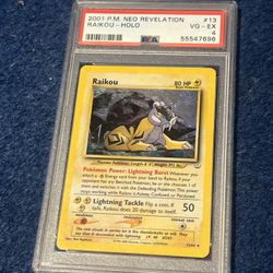 2001 POKEMON NEO REVELATION #13 RAIKOU-HOLO PSA 4