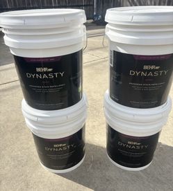 5 gal. Behr Dynasty Ultra Pure Eggshell White Interior Stain-Blocking Paint & Primer