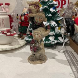 Vintage Snowman Candlestick Holder