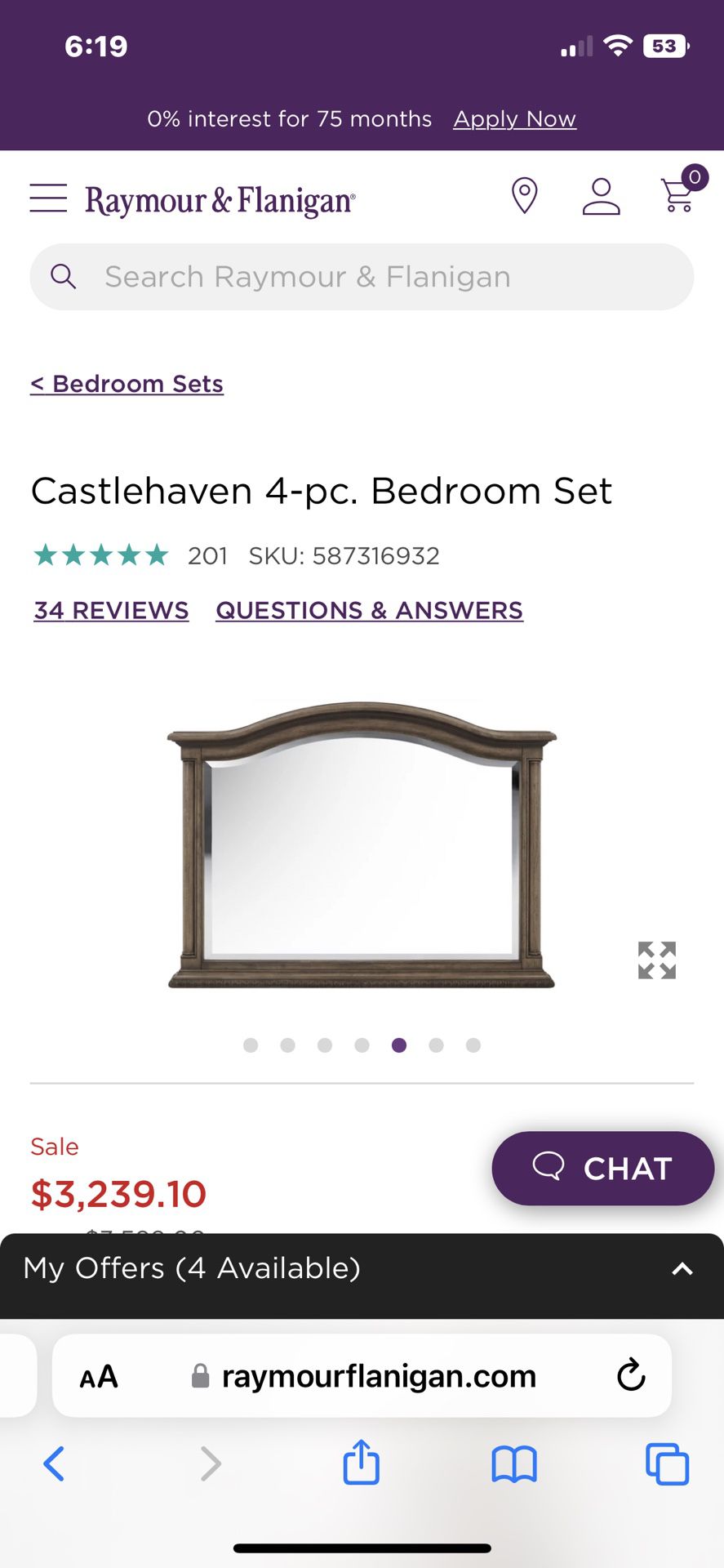 Castle heaven Bedroom Set 5pcs