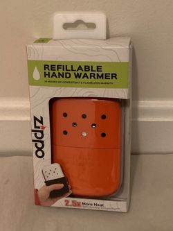 Zippo Orange Refillable Deluxe Hand Warmer w/ Pouch 12 hour