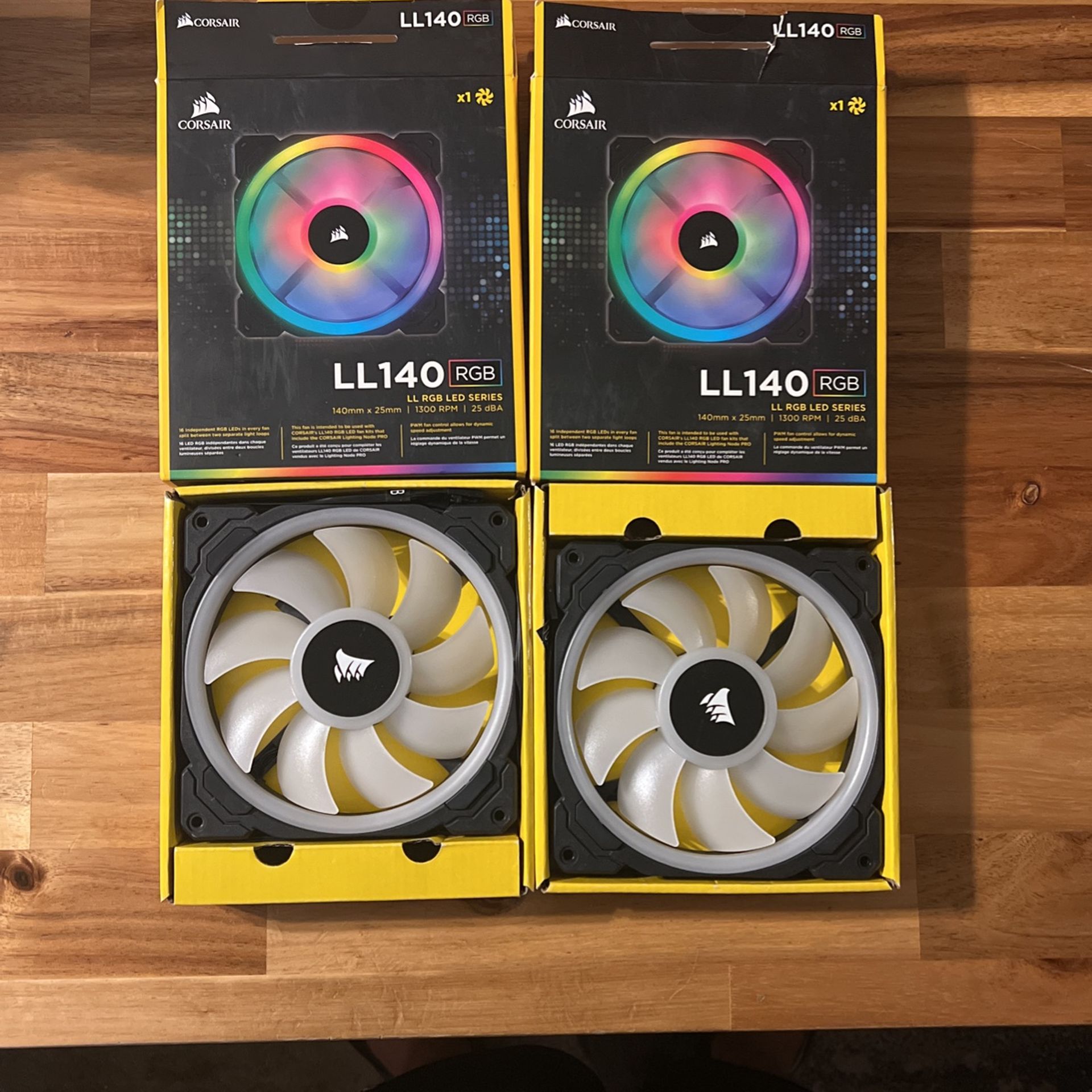 2x Corsair LL140 140mm RGB Case Fans
