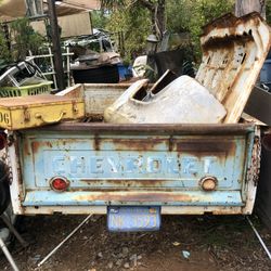 1955 Chevy Truck Bed Trailer And A Other One Without A Trailer Hitch On It 