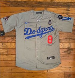 Grey Los Angeles dodgers kike Hernandez World Series jersey