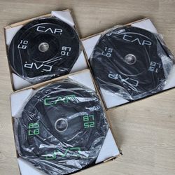Bumper Plates 100# Total Cap Barbell 