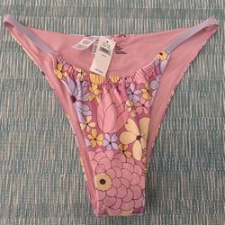 New Aerie Bikini Floral Bottoms Size Medium 