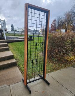 Standing store display rack
 " 78 " X " 26" X "3.5 " (HxWxD)